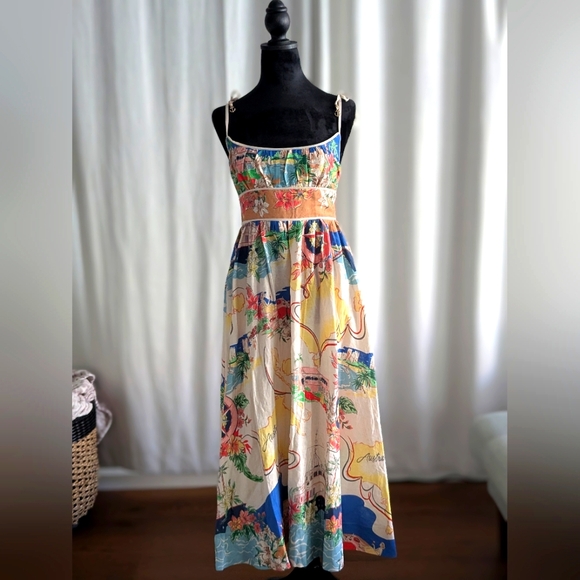 Christian Lacroix Dresses & Skirts - Christian Lacroix Pink Blue Spaghetti Strap Sundress